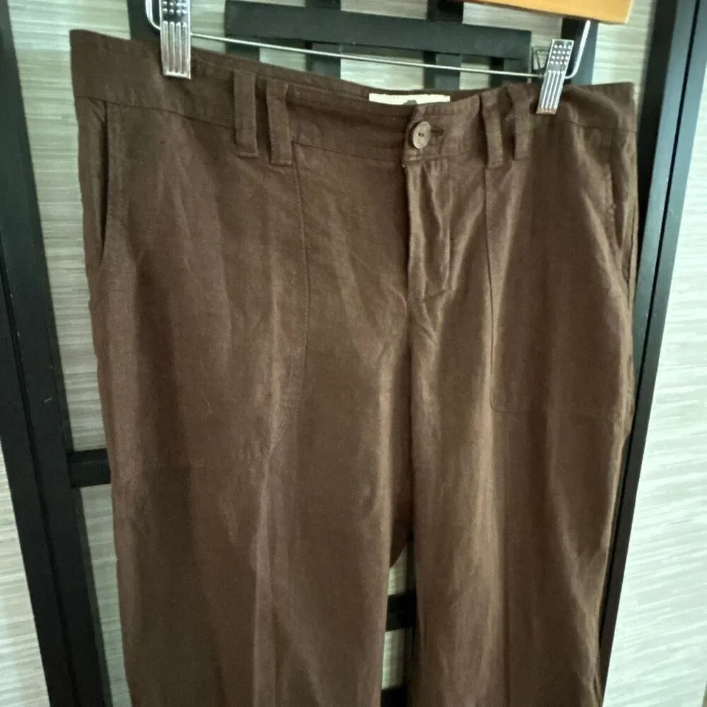 Banana republic 100% organic linen vintage Y2K wide leg pants trousers size 8 ch